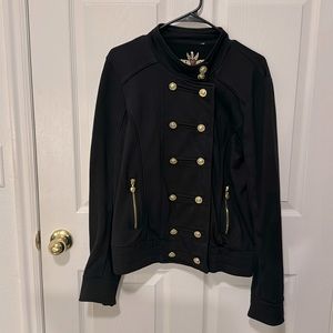 Twisted hearts - Jersey asymmetrical zip up with faux buttons